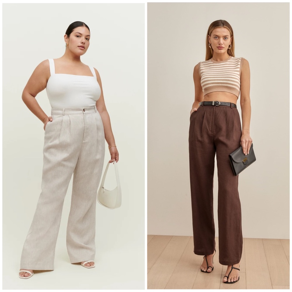NWT Reformation Vesta Linen Pant In White Women’s 8 - Picture 4 of 16